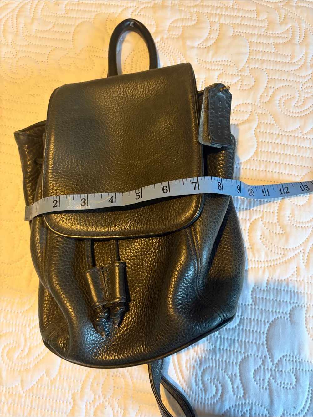 Vintage Coach Black Pebbled Leather Mini Backpack - Picture 2 of 10